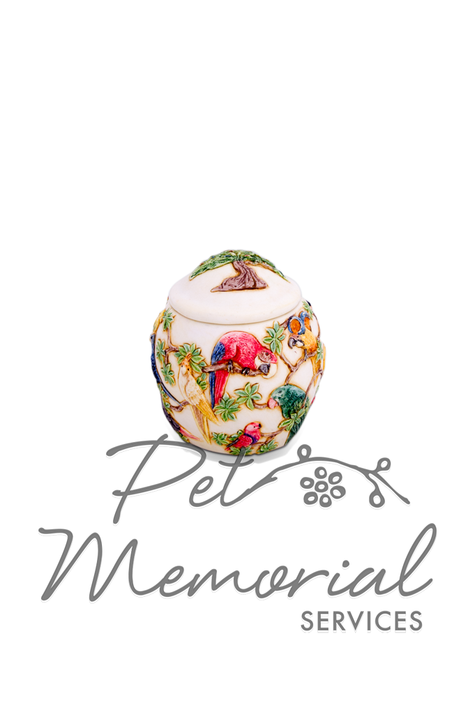 Hand Painted Bird Urn