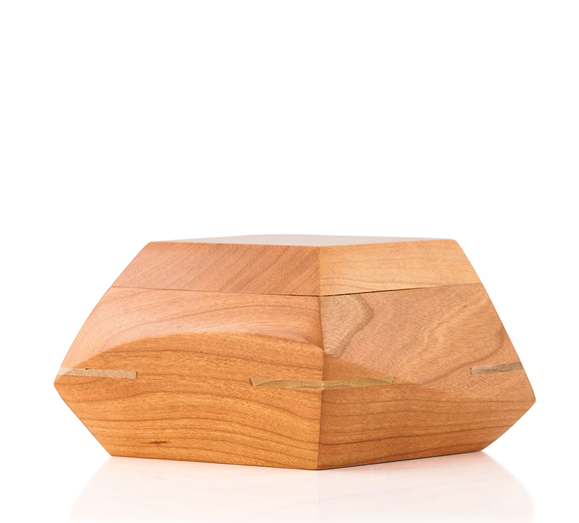 Cherry Wood Sculpted Keepsake Cremation Urn