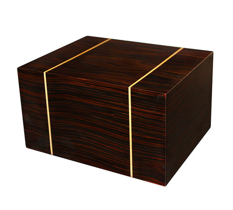 Rustic Wood Cremation urn with Gold Lining - Extra Large