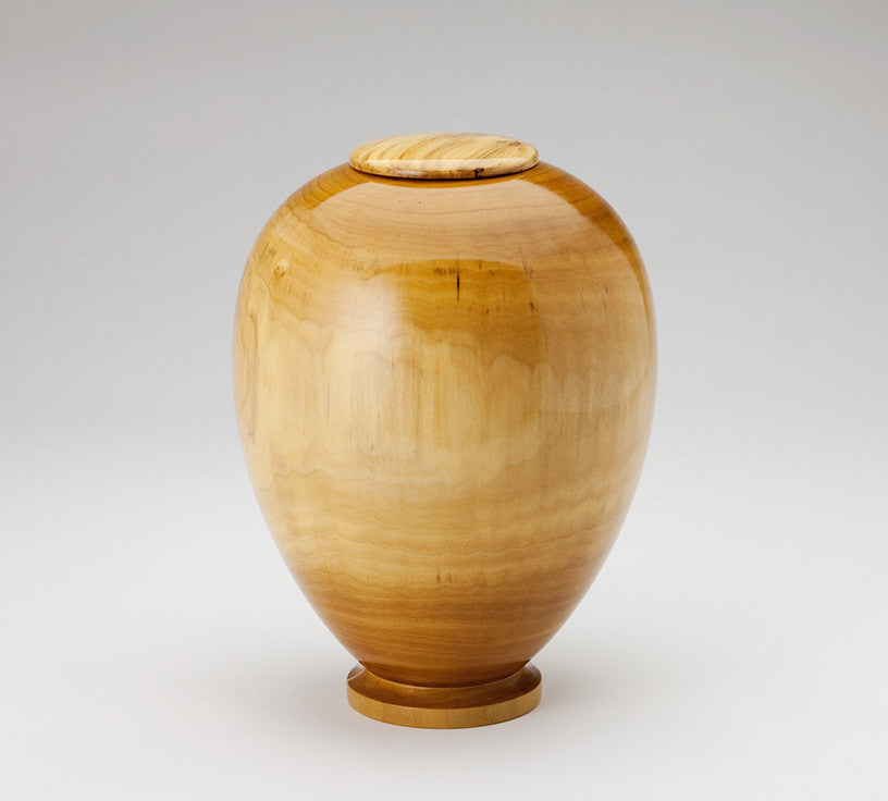 Handmade Wood Cremation Urn in Poplar