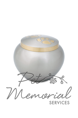 Paw Print Odyssey Urn Pewter & Brass - Medium
