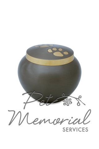 Paw Print Odyssey Urn Gun Metal & Brass - Medium