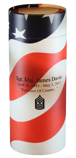 Eco-Friendly Collection: Cremation Urn Scattering Tube in American Flag
