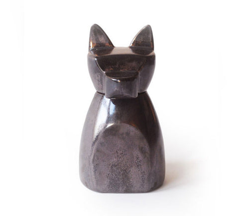 Black Copper Ceramic Dog Urn