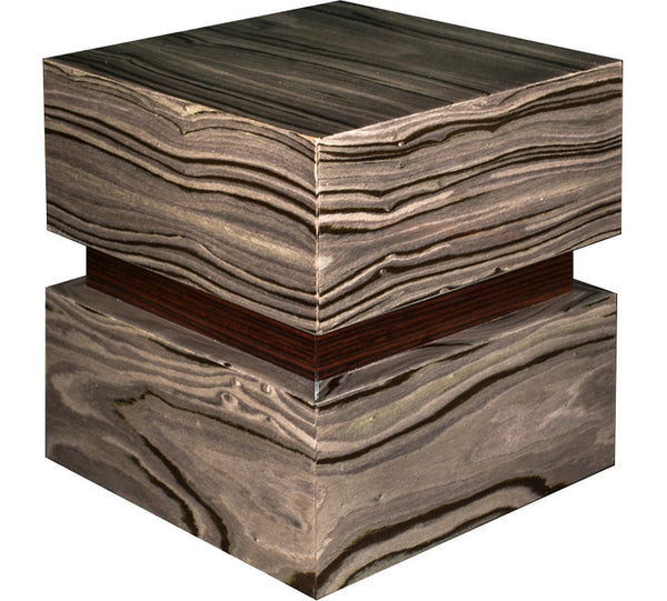 Italian Lacquered Wood Cube Urn in “Emotion”