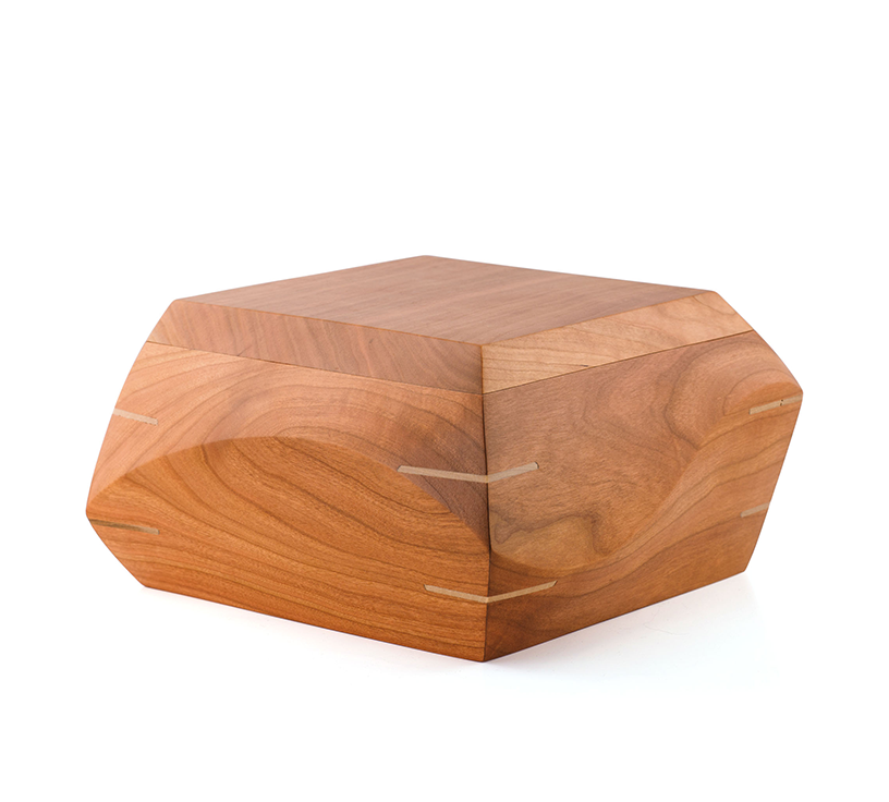 Cherry Wood Sculpted Cremation Urn