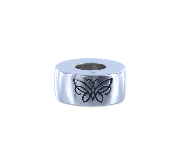 Sterling Silver Butterfly Engraved Charm Jewelry Cremation Urn